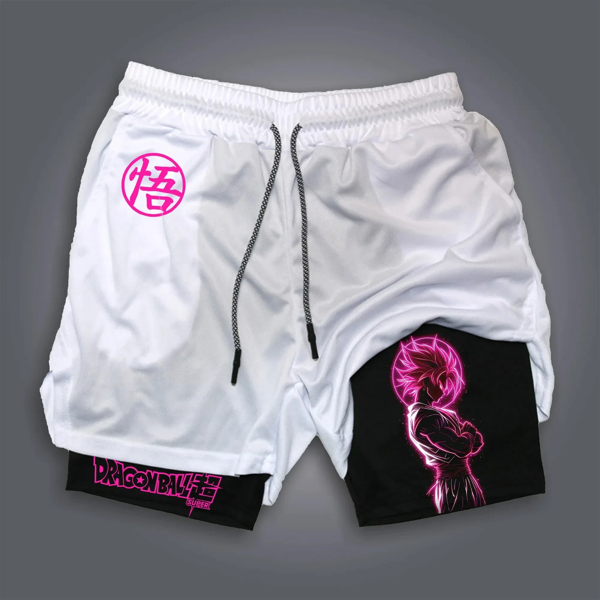 

Summer Dragon Ball Anime Double-layer Shorts for Men, Comfortable and Breathable Sports Pants