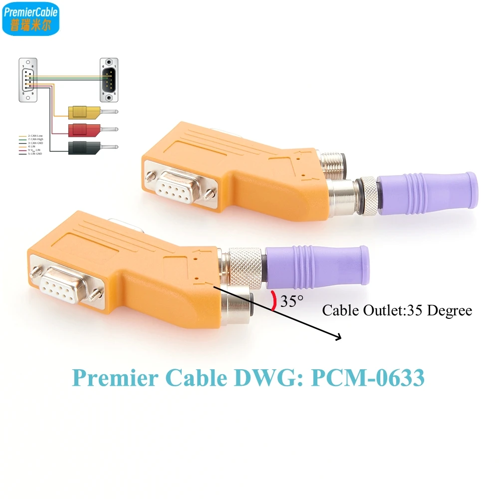 PLC CAN Bus CANopen Connector D Sub DB9 RS232 to Micro Change M12 A Code Adapter Compatible Phoenix SUBCON-PLUS-CAN/35/PG/M12