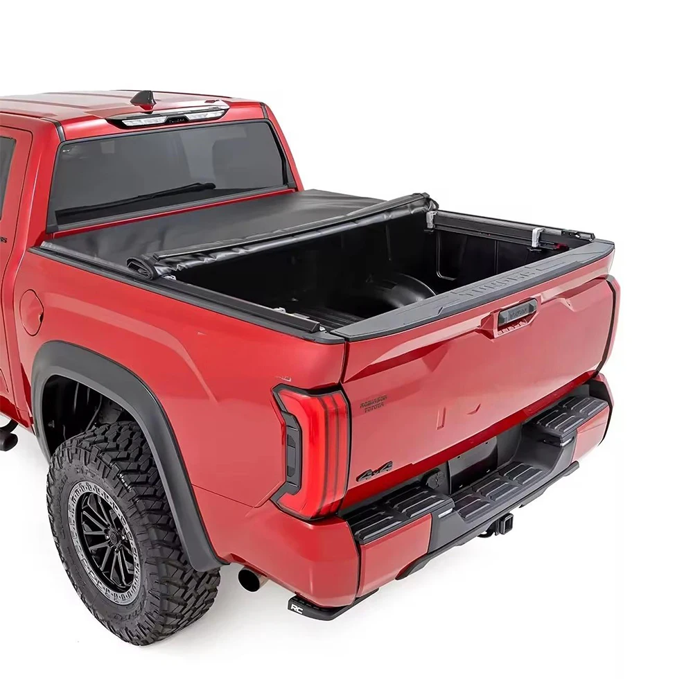 

High Quality Pickup Bed Cover Pvc Soft Roll up Truck Tonneau Cover for Hilux Vigo Ranger Navara F150 Double Cab