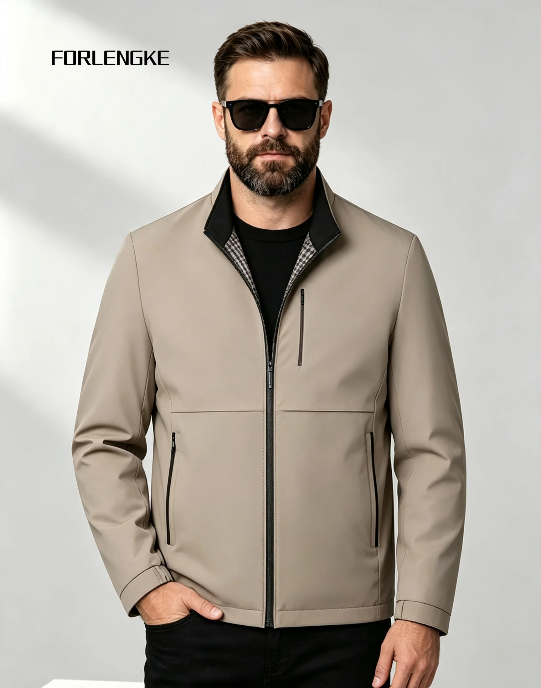 FORLENGKE Herren Stehkragenjac – Windbreaker Men Zip Bewertung und Preis