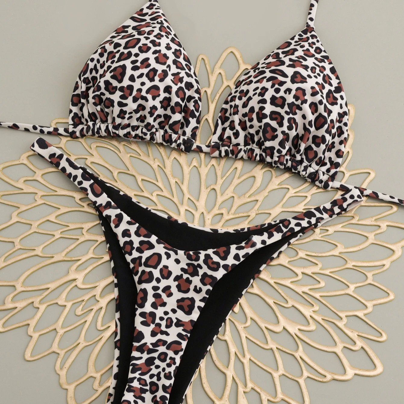 

Sexy Triangle Push Up Bikini Leopard Print Brazilian Bikinis Women Swimwear Side String Swimsuit Bathing Suit Maillot De Bain