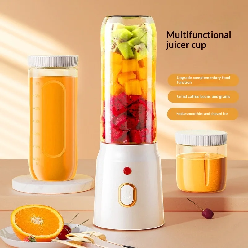 450ML Portable Electric Blender 40W USB Rechargeable Cordless Juicer High Powerful Juicer Cup for Smoothie Milkshake Juice Food
