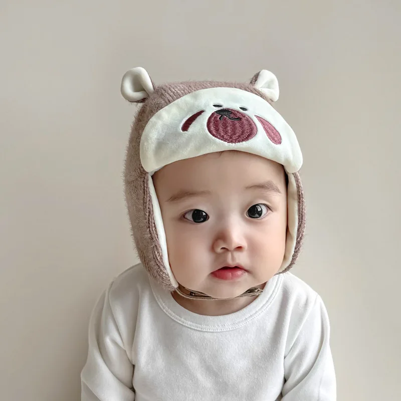 

Soft Thicken Warm Baby Hats Lovely Dog Pattern Kids Boys Girls Ear Protection Caps Winter Toddler Children Hat