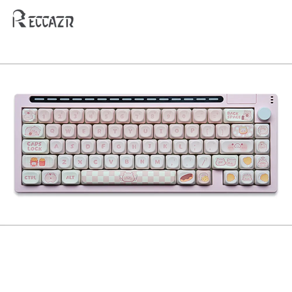 

RECCAZR R66 Механическая клавиатура Трехрежимная беспроводная Bluetooth-клавиатура с многофункциональной ручкой RGB Игровые аксессуары с горячей заменой