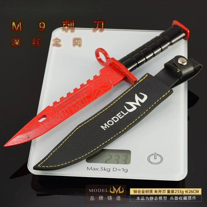 30 سنتيمتر/11.81in الذهاب لعبة الأجهزة الطرفية M9 قرمزي الويب التدريب سكين مع حافظة جلدية نماذج الأسلحة المعدنية الحرف الديكور السكاكين