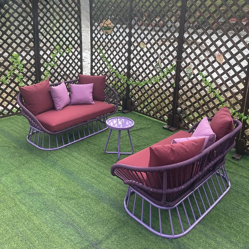 Nordic outdoor leisure furniture courtyard garden seaside beach sofa outdoor exposed balcony terrace day double rattan chair