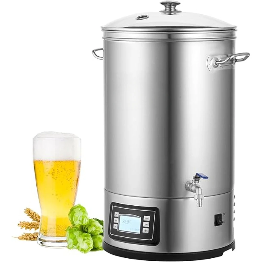 

Electric Brewing System 8 GALLON Brewing Pot All-in-One Home Beer Brewer W/Pump Mash Boil Device W/Panel Beer Brewing