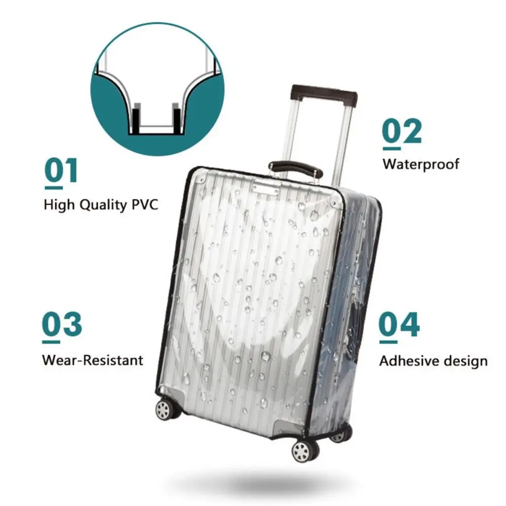 16-28 Inch Travel Luggage Cover PVC Transparent Luggage Protector Cover Dustproof Waterproof Suitcase Protector Cover Luggage
