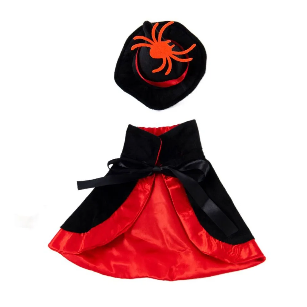 

Cool Star Halloween Pet Costume with Witch Hat Stand-collar Small Dog Knight Cape Bow Soft Fabric Cat Cosplay Cloak Festival