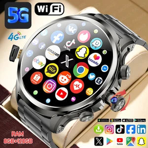 Jam Tangan Pintar 5G / 4G Layar AMOLED 1,95 inci 680*680 RAM 8GB+128GB Kamera 900W GPS WIFI Unduhan APLIKASI Google Android 9.0 Jam Tangan Pintar 12 jam tangan pintar rogbid penjualan terbaik - №