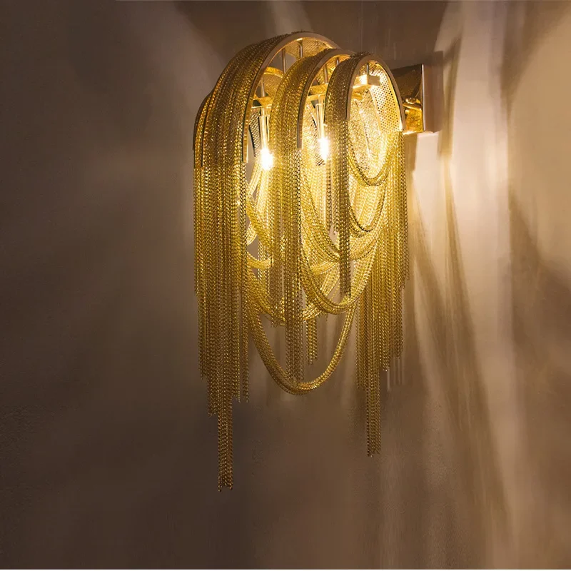 

Modern Luxury Chain Wall Lamp Led Mirror Light Sconce Wall Lights Bathroom Lamp Living Room Bedroom Lamp For Home Deco Lighting