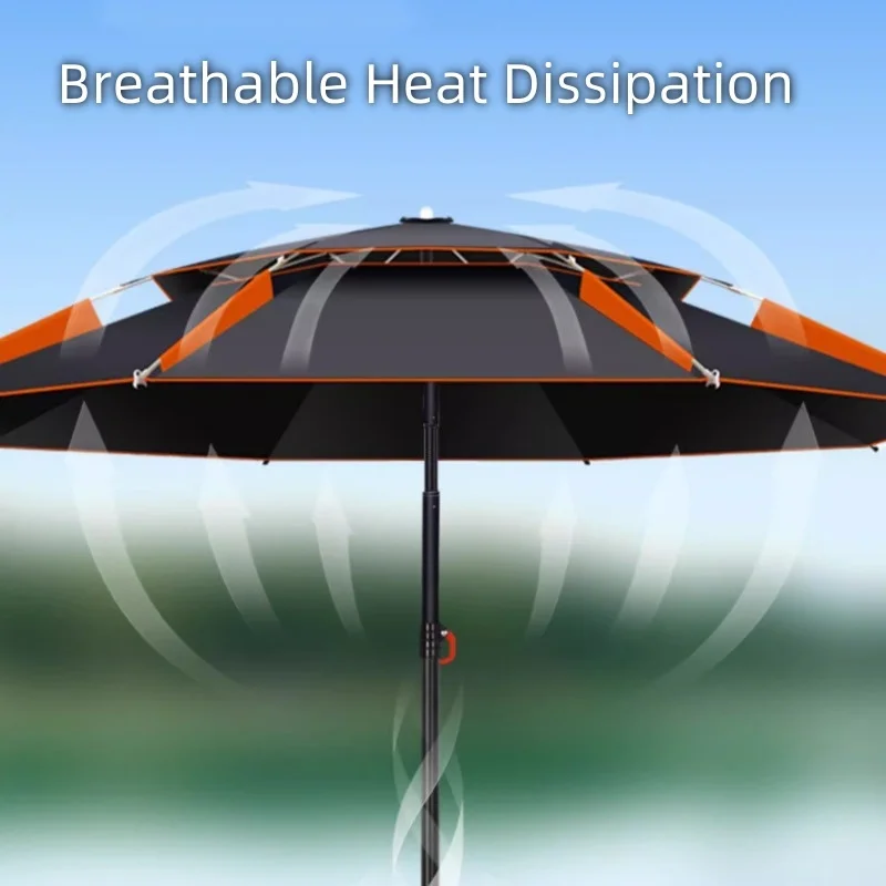 Folding Fishing Umbrella 1.8-2.6M Double-Layer Rainproof Sun Protection Parasol Fishing Umbrella Anti UV Sunshade Beach Umbrella