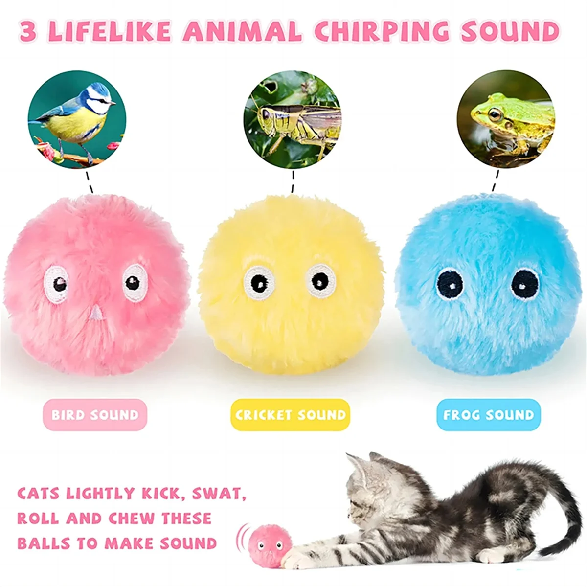 Intelligent Interactive Ball for Cat Toys Cat Mint Cat Training Toy Cat and Pet Play Ball Xiaomao Maomao Pet Toy,Pink