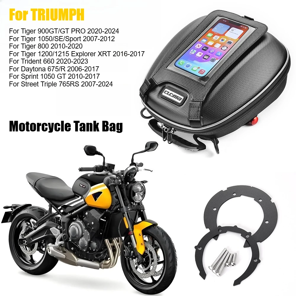 For Tiger 1200 900 800 Street Triple 765 Speed Triple 1050 Daytona 675 Sprint Trident 660 Motorcycle Quick Lock Tank Bag Luggage