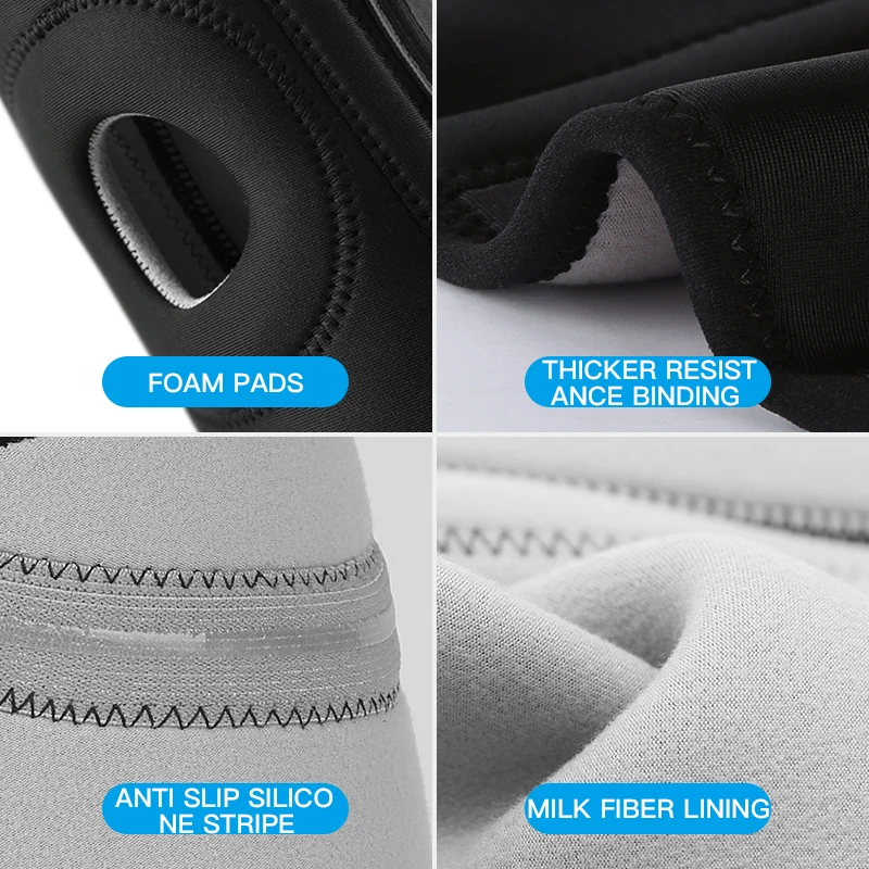 Hollow Sports Knee Brace Support Sleeve Adjustable Patella Stabilizer Knee Protector Nylon Wrap Running Basketball Sports