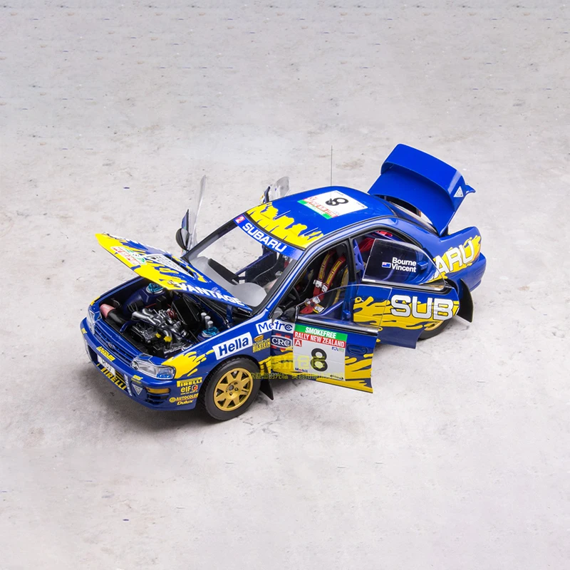 Diecast 1:18 Scale Subaru Impreza WRC Rally 1997 New Zealand Station Simulation Alloy Car Model Display Collectible Souvenir