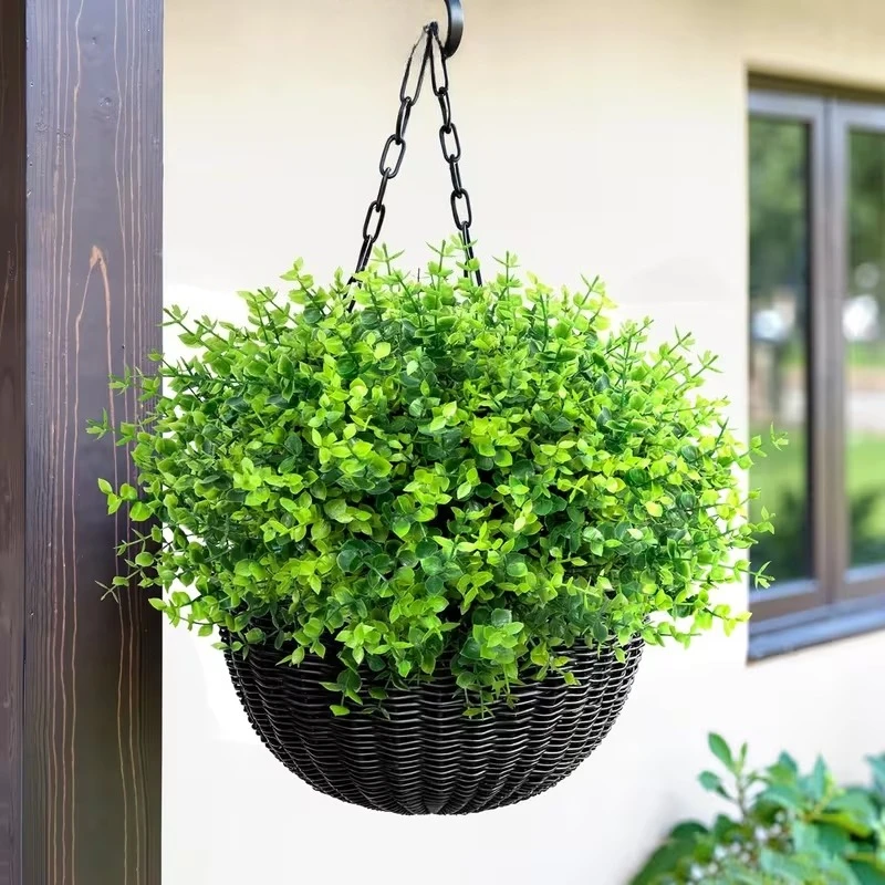 Outdoor Artificial Plants Eucalyptus Branches UV Resistant Faux Leaves Faux Shrubs Indoor Decor Garden Potted Porch Fence Decor