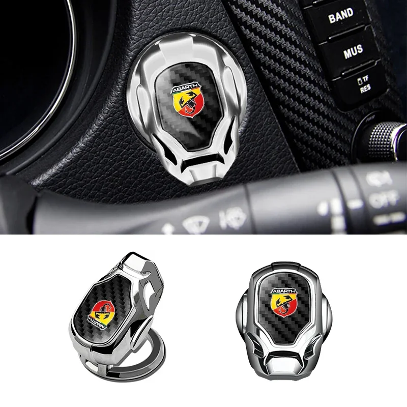 

3D Car One-button Start Cover Engine Ignition Start Stop Metal Sticker Decoration For Abarth Punto 124 125 500 Fiat Viaggio