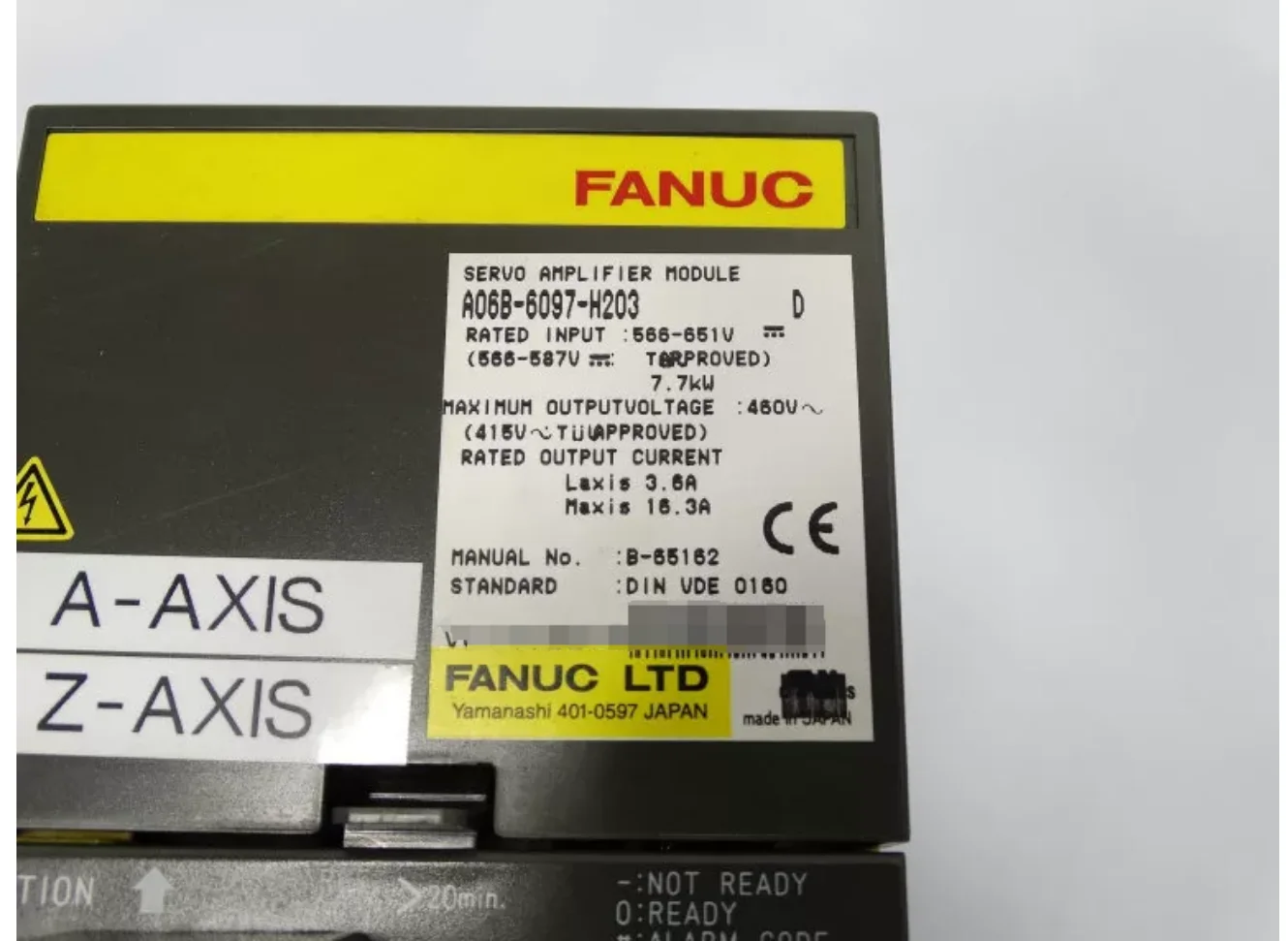 

Модуль питания сервопривода Fanuc A06B-6097-H203, протестирован, в хорошем состоянии A06B 6097 H203