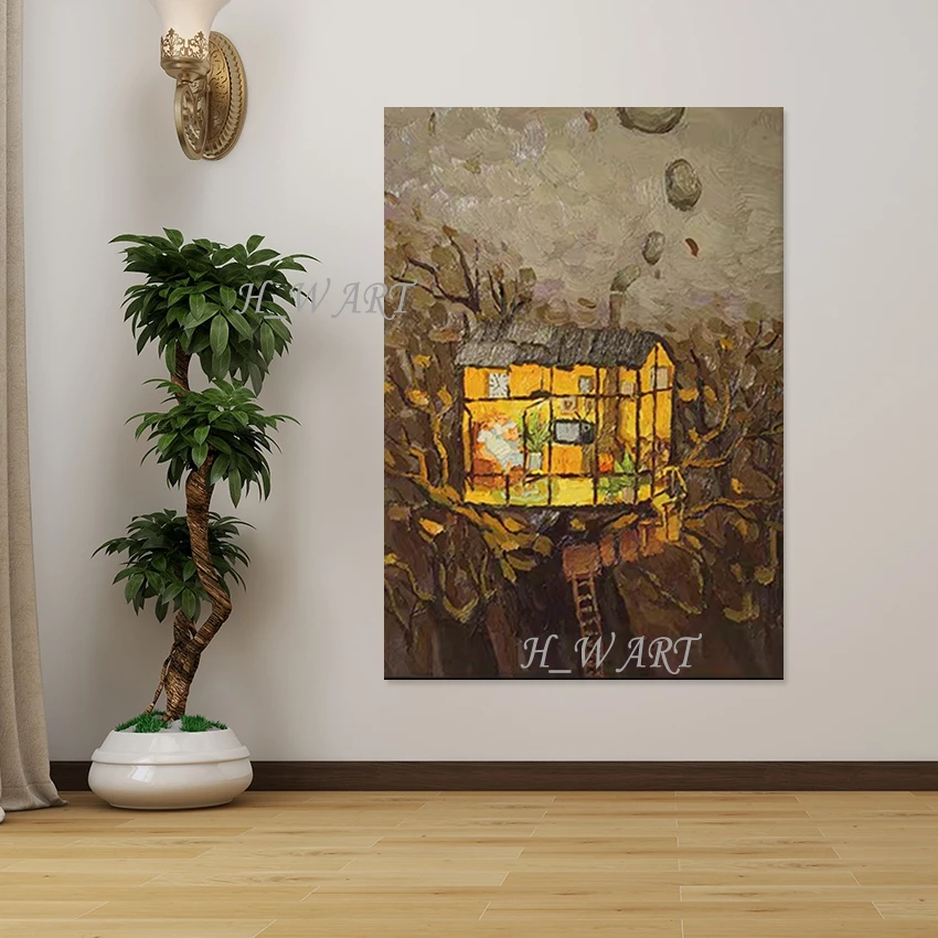 

Картина для украшения детской комнаты, интерьерная акриловая абстрактная текстурированная художественная стена, без рамки, современная картина маслом, льняной холст