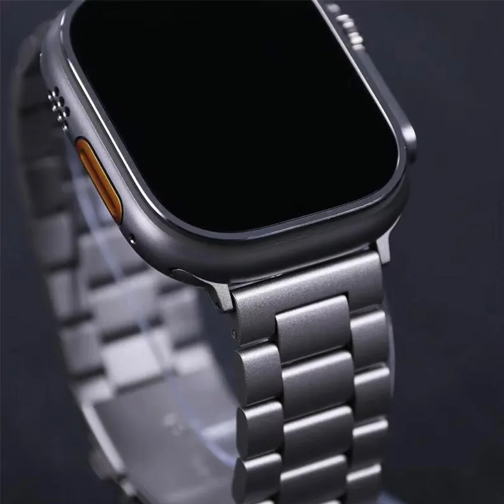 حزام معدني لساعة أبل الترا 3 2 49 ملم 11 10 42 ملم 46 ملم سوار معصم من الفولاذ المقاوم للصدأ IWatch 9 8 7 6 SE 45 ملم 41 ملم 44 ملم 40 ملم