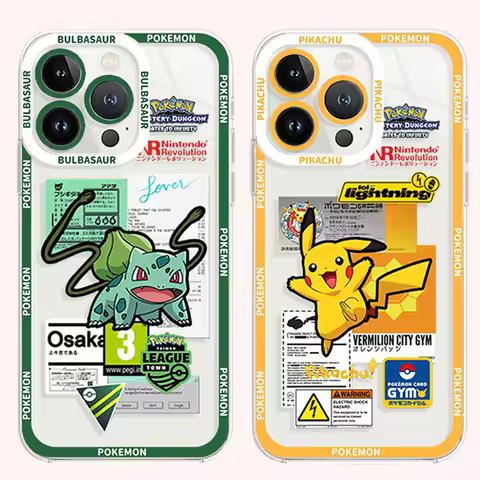 Lovely P-Pokemon Clear Phone Case For Samsung Galaxy S24 S23 S22 Ultra S21 S20 FE Note 20 10 Plus A15 A25 A35 A55 Silicone Funda