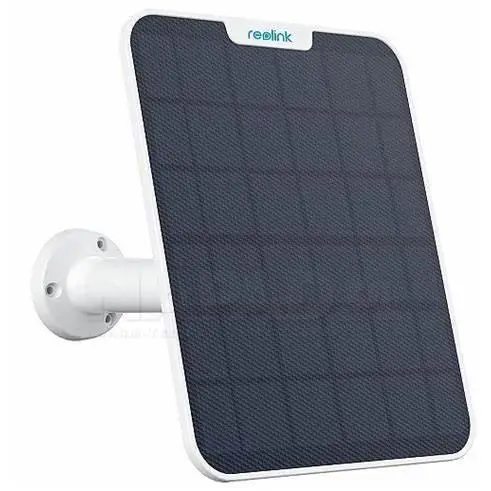 Reolink 6W Panel Solar (Negro) para Cámara Vigilancia Inalámbrica con Batería, Fuente de Alimentación Continua, Impermeable, 360° de Montaje Ajustable, COLOR BLANCO