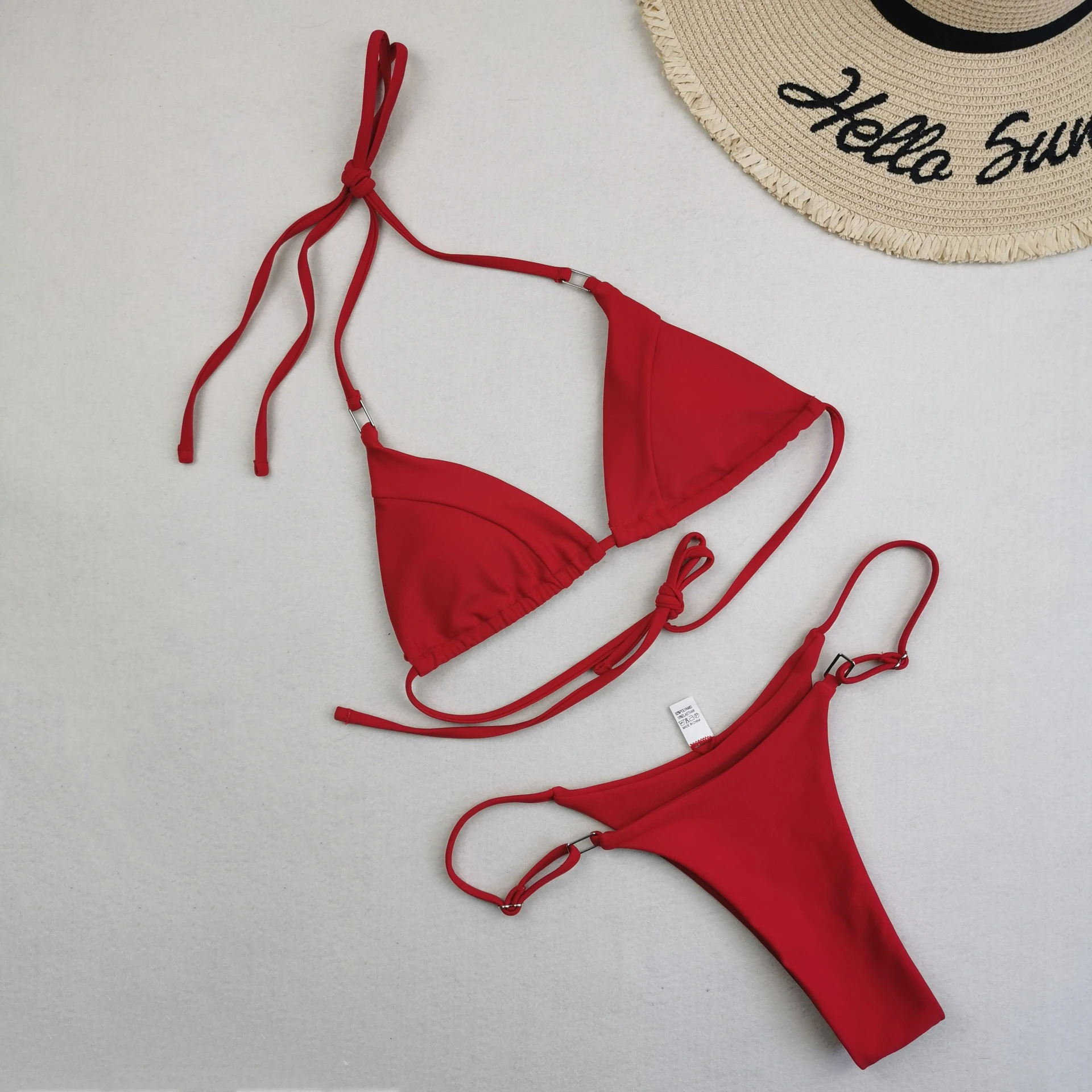 Sexy Red Micro Bikini 2024 Women Swimsuit Female Swimwear Thong Bikinis Set Brazilian Beach Wear Bathing Suit Two Piece Biquini