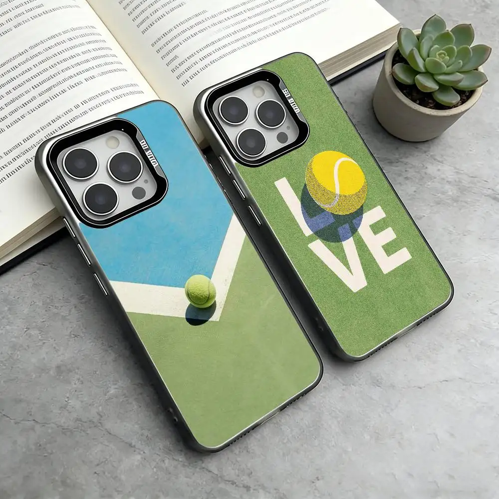 

Tennis culture Phone Case For iPhone 17,16,15,14,13,12,11 Plus,Pro Max,XS,Colorful Silver Phone case Funda Cover