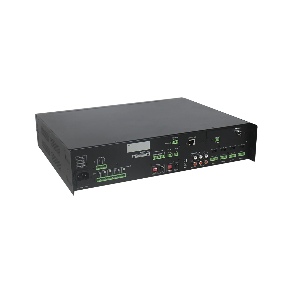 Commercial Audio 240W 6 Zone Mixer Amplifier With Zone Volume Control For Public Address System