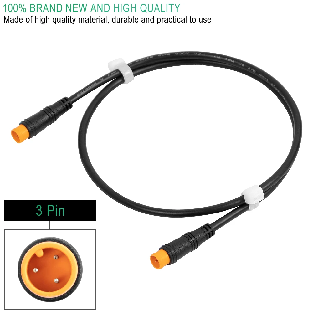 E-Bike Sensor Thumb Throttle Extension Cable For BAFANG BBS01B BBS02B BBSHD Male/Female Waterproof 3Pin Connectors Cable