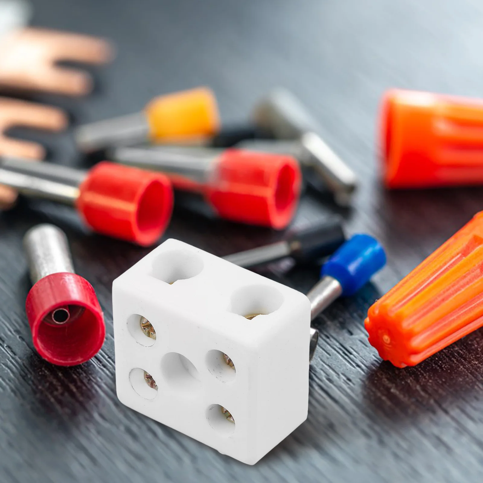 

6Pcs Dual Row Ceramic Terminal Blocks Porcelain Insulated 5 Hole 2 Position High Temperature Wire Connectors Terminal Blocks