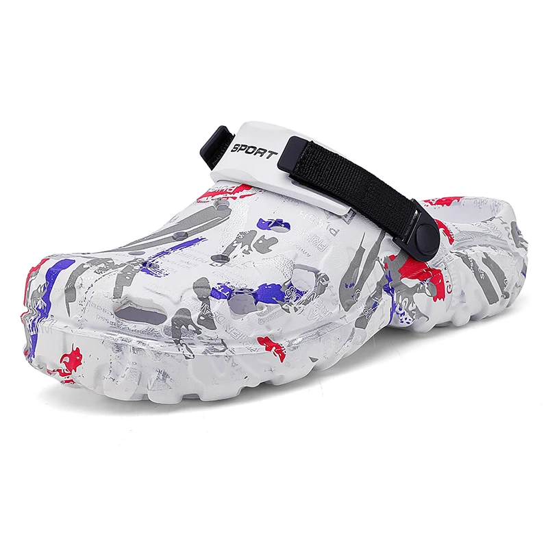 Plus Big Size 48 49 50 51 Summer Rubber Sandals Men Clogs Garden Shoes Zuecos Hombre Cholas Man Clog Beach Shoes Wide Foot image 4