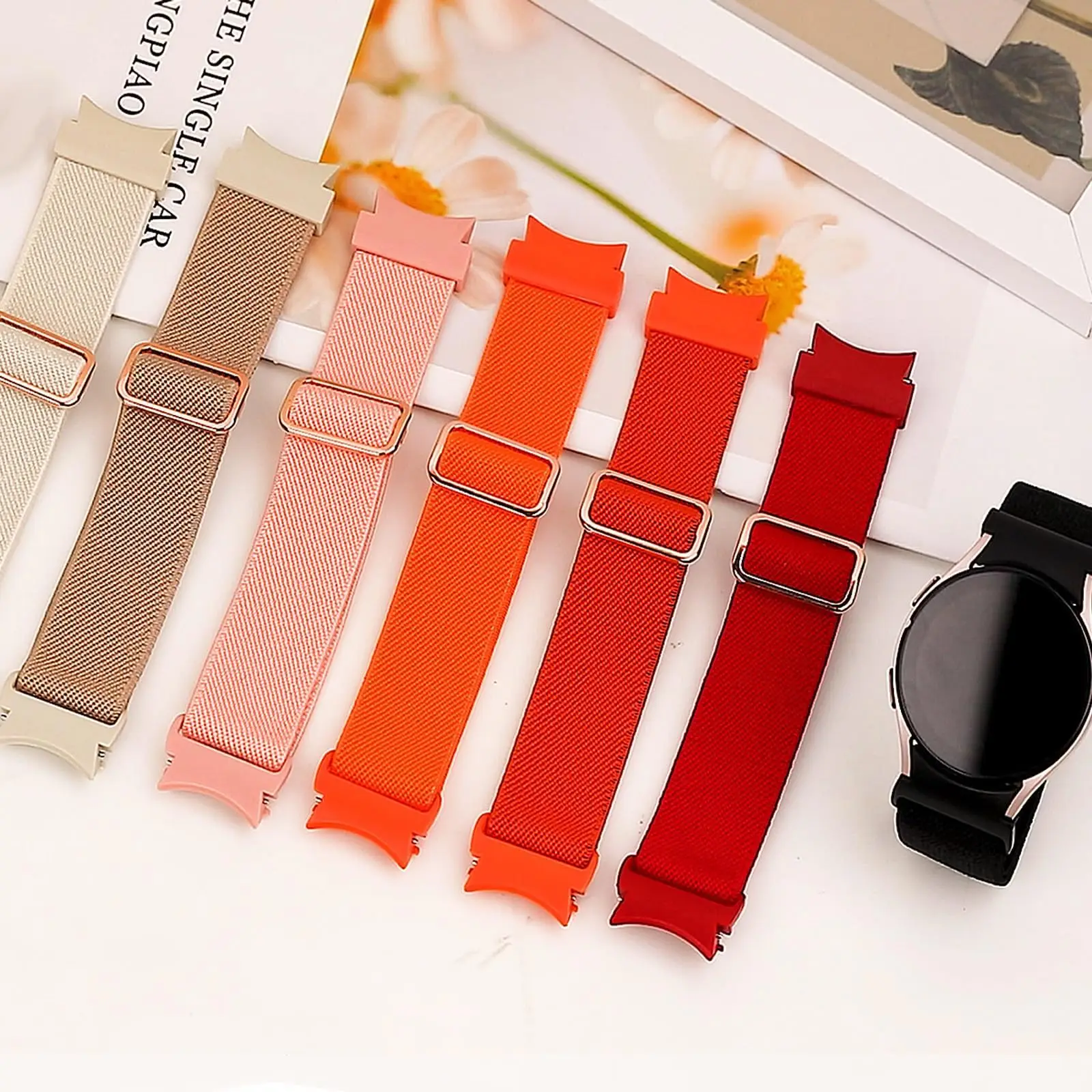 nylon Band For Samsung Galaxy Watch 7 6 5 4 40mm 44mm/5 pro 45mm Elastic No Gaps Bracelet Galaxy watch6 classic 47mm 43mm strap