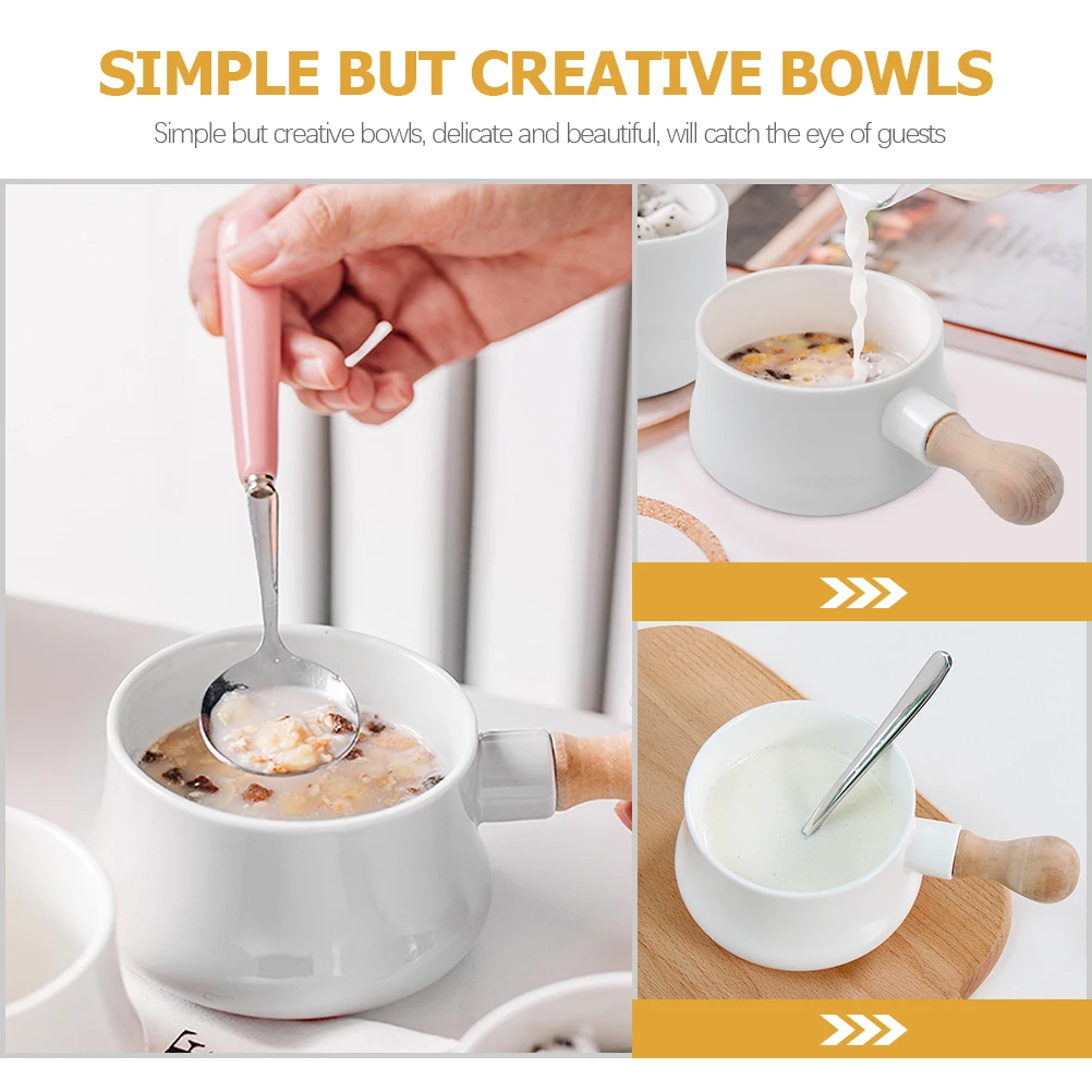 

Ceramic Soup Restaurant Tableware Delicate Noodle Serving Bowl Household Oats Breakfast Dessert Bowl Thickened Elegant Food