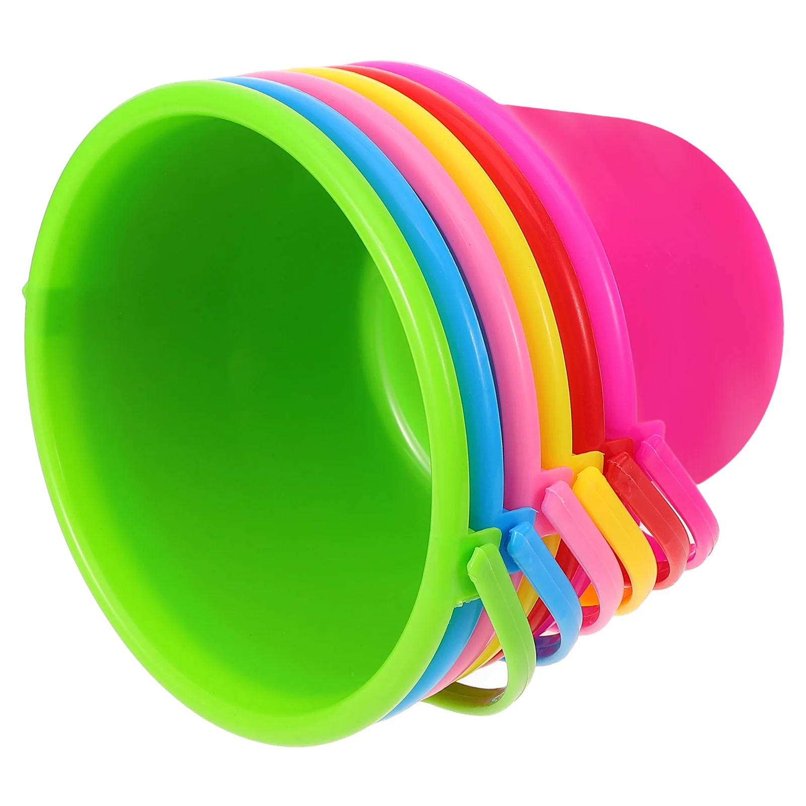 Cubos de playa portátiles, cubos de arena de plástico ligeros, diseño ergonómico, reducen la fatiga de las manos, cubo de arena para playa, 6 uds.