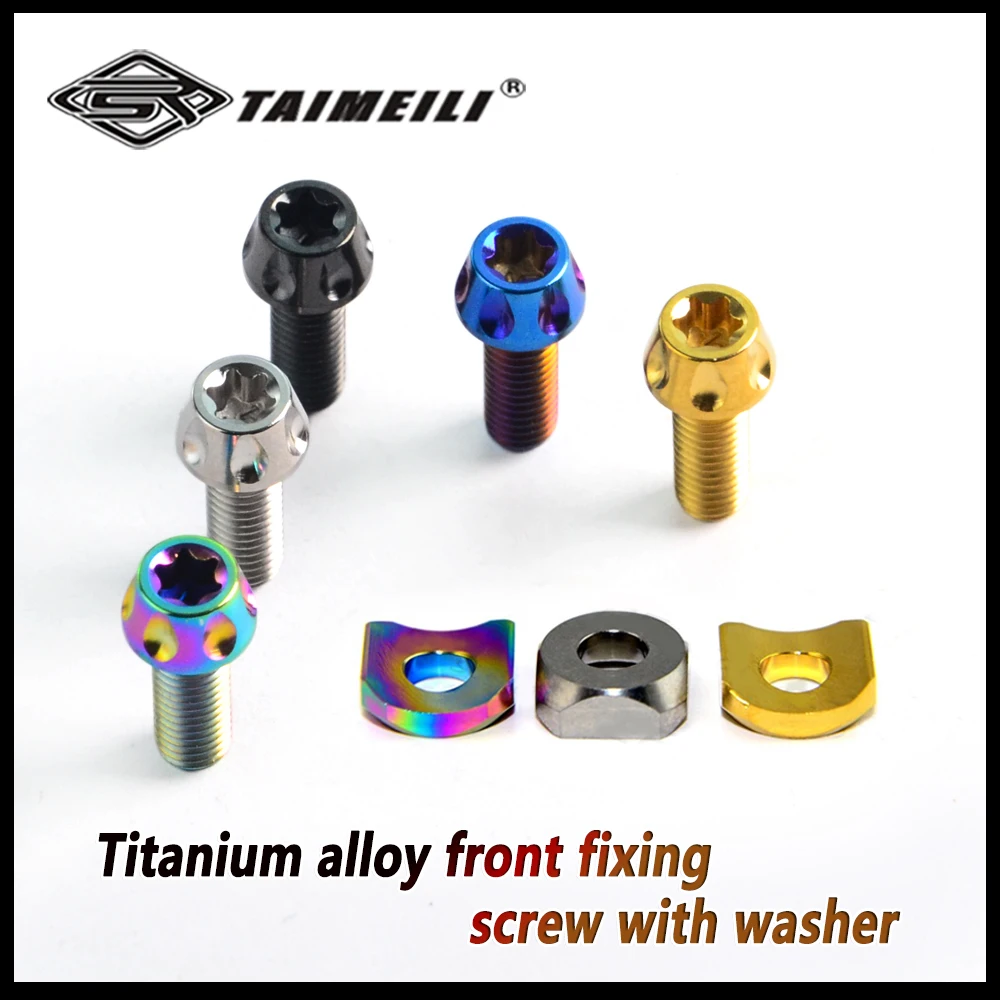 Titanium Alloy Curved Washer with Screws, Used for Fixing the Front Variable Speed of Bicycles, Suitable for Ximano 5800 6800 Cy