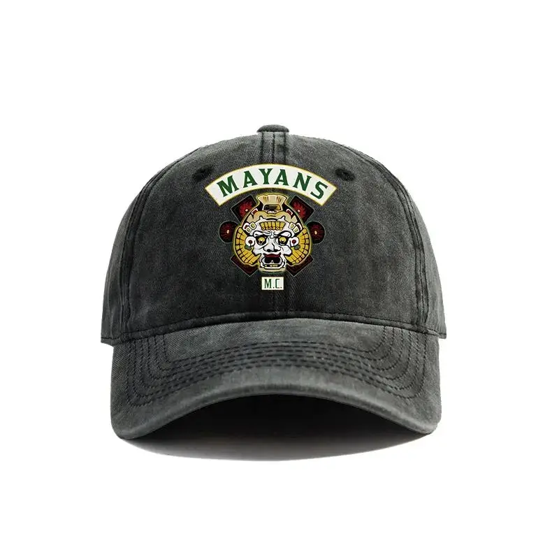 2026 Summer Mayans MC Baseball Cap Distressed Hats Cap Men Retro Outdoor Summer Adjustable Motorcycle Club Mayans Hat