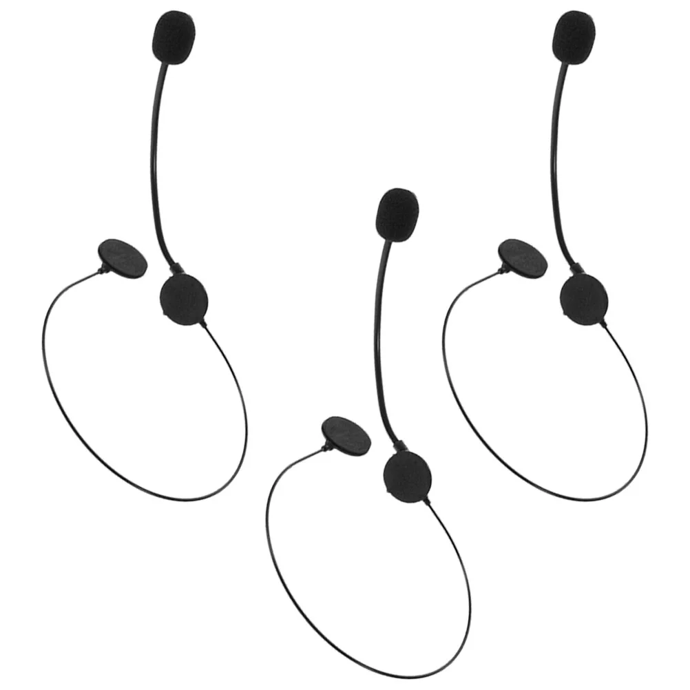 3-teiliges gefälschtes Kopfhörer-Requisiten-Headset, Cosplay, Mikrofon, Abschlussball, Spielzeug, Kunststoff, Kostüm, Kinder-Kopfbedeckung, Zubehör, Halloween, Schwarz