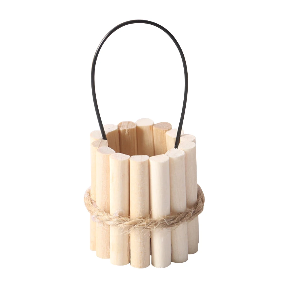 Mini secchio in legno Accessori per casa delle bambole Decorazione natalizia Piccola secchio Modello di casa Leggero Design realistico Unico