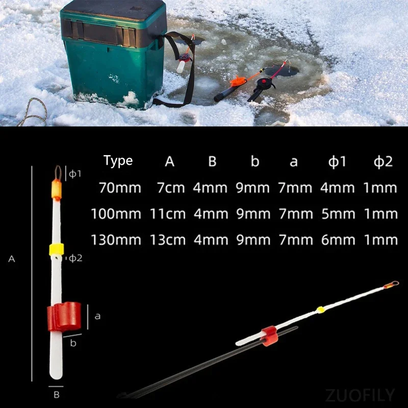 5Pcs Ice Fishing Rod Top Tip 70mm 100mm 130mm Winter Fishing Pole Tip Extender for Outdoor Fish Tackle Tool Gear Accessories