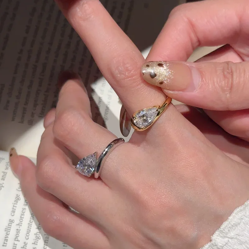 

CEICI 1.5CT 3CT 7*11MM Water Drop Moissanite Wedding Rings S925 Sterling Silver 18K Gold for Women Engagement Party Jewelry Gift