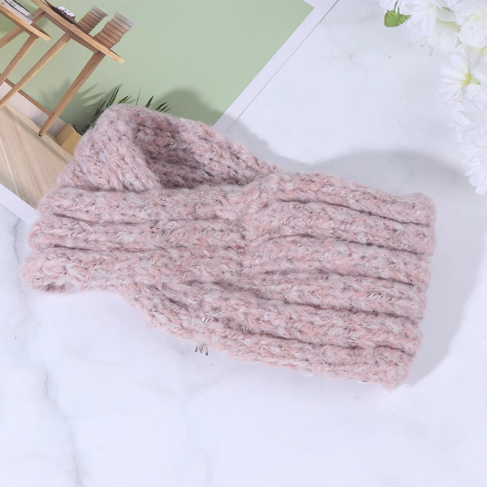 

Coarse Wool Wide Headband Woman Hair Bands Elastic Turban Wrap Mohair Crocheted Headwrap
