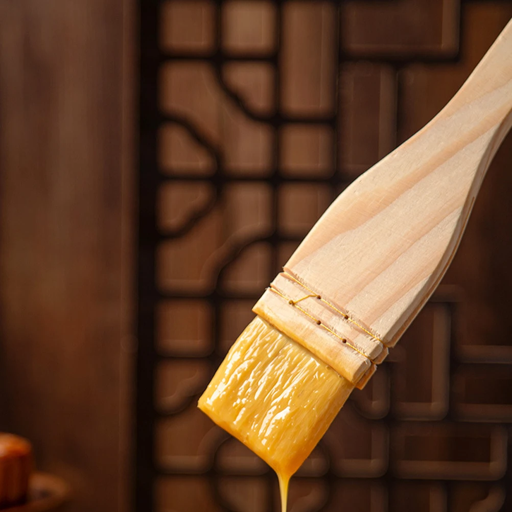 

2pcs Wool BBQ Brush Basting Grilling Cooking Oil Brush Kitchen Tool Outdoor Picnic Roasting Baking Sauce Pan