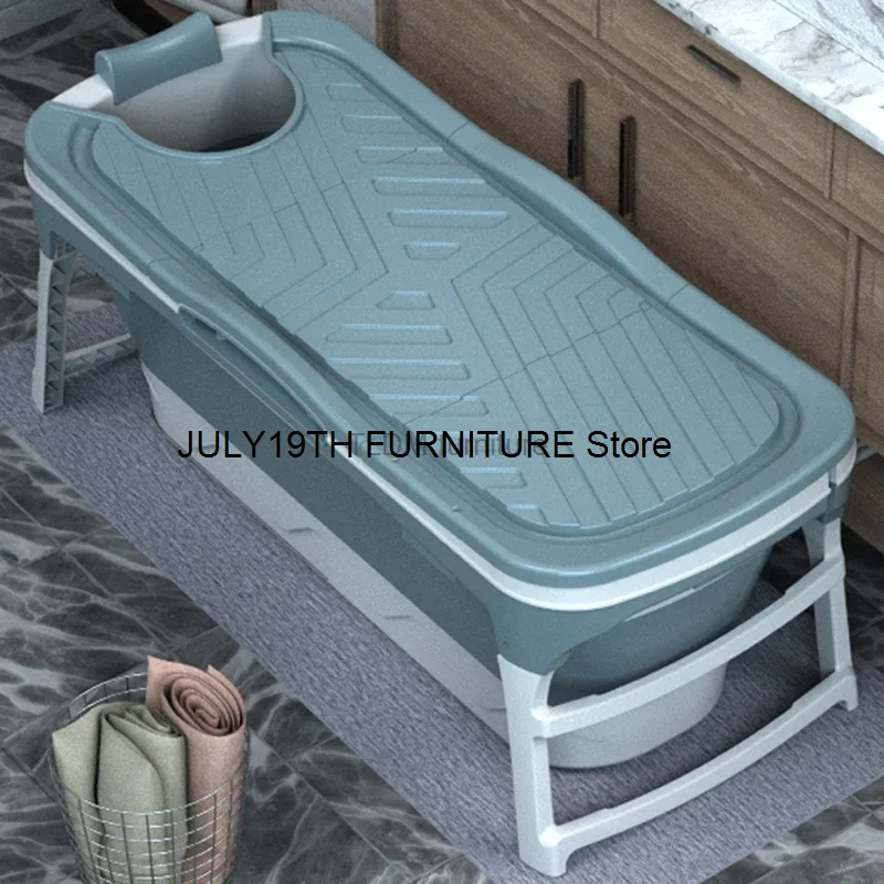 Household Bathroom Folding Bathtub Adult Large Bath Bucket Full Body Bath Bucket Bath Basin Thickened Portable Bathtub