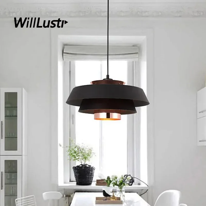 

Iron Rose Pendant Lamp White Black Gold Metal Suspension Light Parlor Lounge Dinning Bedroom Hanging Ceiling Chandelier