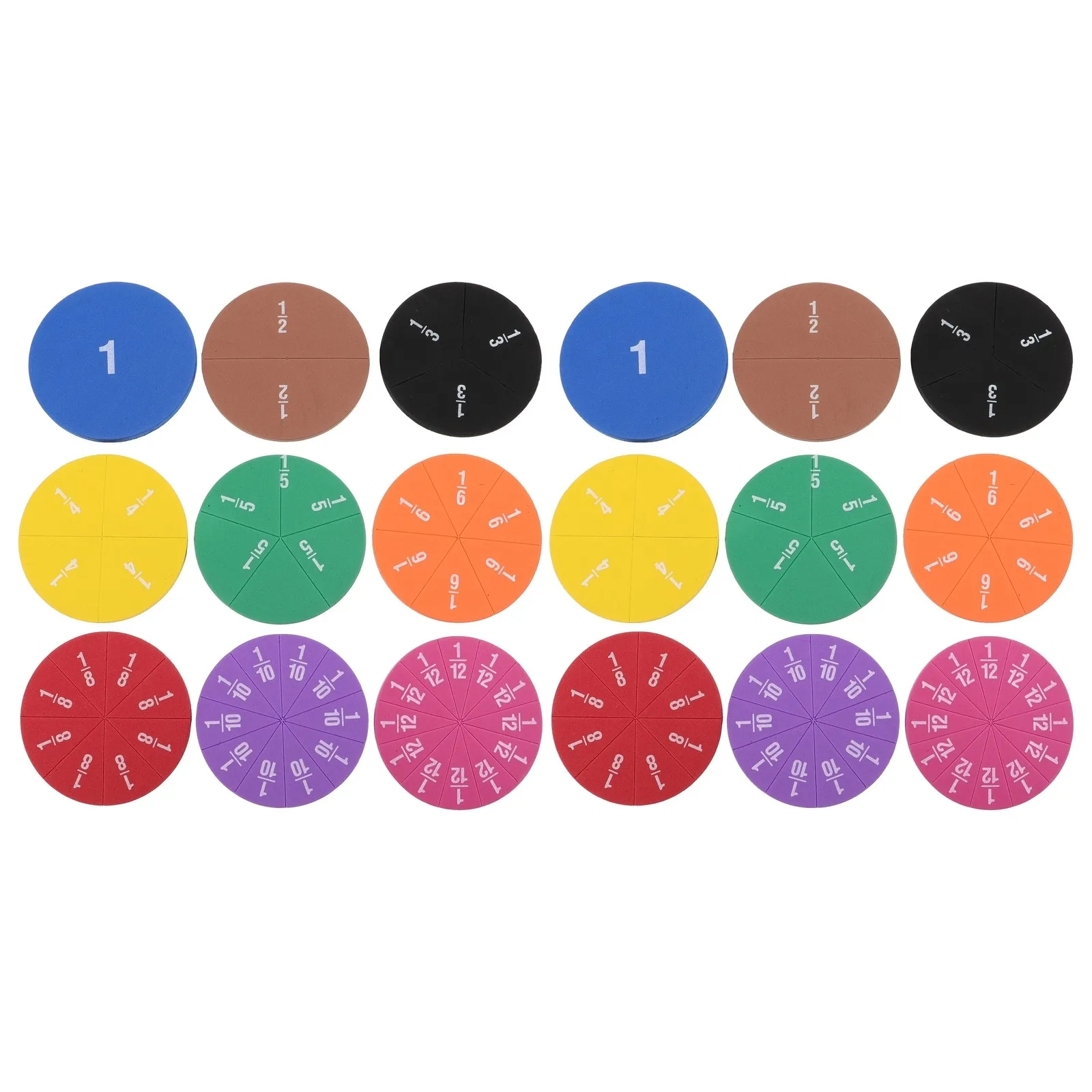 

2 набора дисков для изучения дробей, учебное пособие для раннего развития, лотки из ЭВА для занятий в классе, когнитивного развития и изучения математики