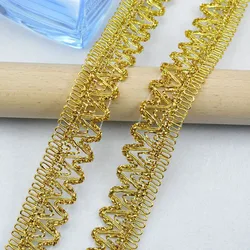 5m/16.4ft each Pack big wide 2.3cm gold trims sewing fabric curve accessory handmade DIY craft ribbons webbing dress decoration