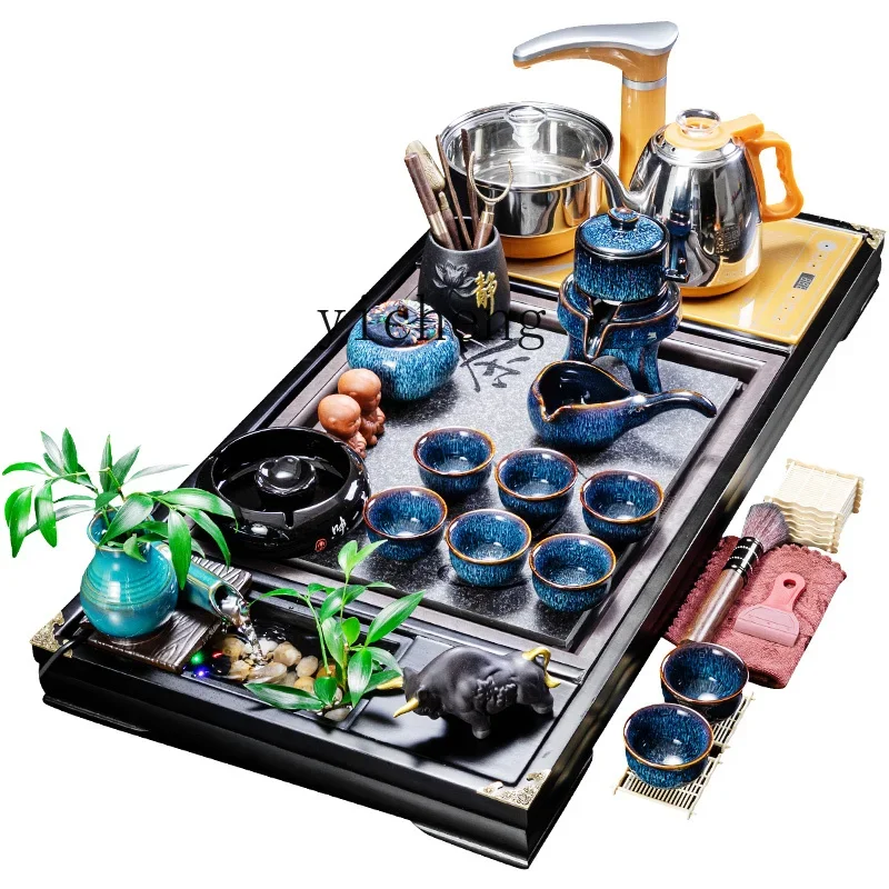 

ZC automatic tea tray household living room tea set Kung Fu tea table kettle integrated