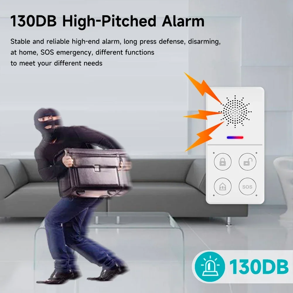 Imagem -04 - Tuya wi fi Sistema de Alarme Inteligente 433m Alarme Segurança Assaltante Host Vida Inteligente App Controle sem Fio Kits Alarme em Casa Proteção Segurança